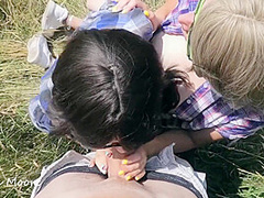 Sisters Moore In Outdoor Blowjob With 2 Girl Cum Mouth Cum Kissing - Threesome Ffm Amateur Step