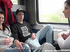Foursome Sex In Public Train