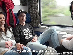 Foursome Sex In Public Train