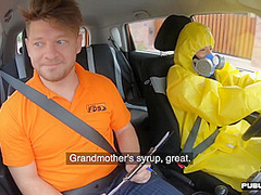 Student driver publicly blows instructor before fucking
