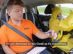 Student driver publicly blows instructor before fucking