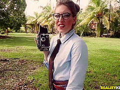 Sean Lawless And Jessie Wylde In Sexy Slim Nymph In Big Glasses Sucks My Twitching Cock Ourdoor