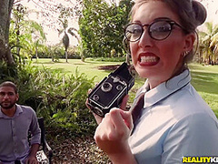 Sean Lawless And Jessie Wylde In Sexy Slim Nymph In Big Glasses Sucks My Twitching Cock Ourdoor