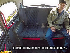 Busty cabbie rides cock in interracial duo after oralsex