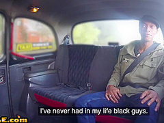 Busty cabbie rides cock in interracial duo after oralsex