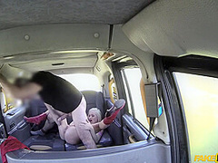 Blonde Bombshell With Huge Tits Does Backseat Anal With Cindy Sun
