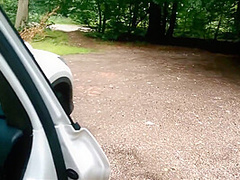 Uni Student Slut Fucked & Cum Gargles In Public Woodland Car Park