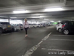 Lady Sonia flashing then masturbates in the forest