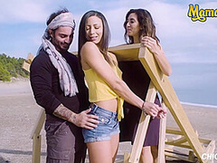 Petite Girl With Perfect Pussy Fucks On A Public Beach With Frida Sante, Chica S And Cassie Del Isla