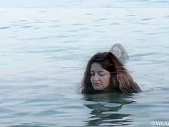 Elena V - Grey Shirt Denim Shorts