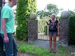 German Step Mom Catch Son Wank In Garden And Help With Fuck