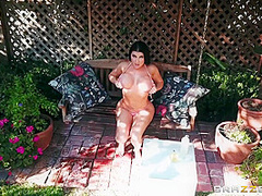Big Titted Milf With A Back Tattoo Riding Big Cock On The Bench With Romi Rain And Van Wylde