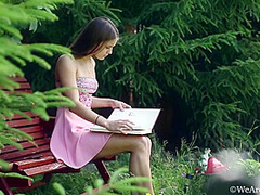 Evelina Darling In Red Panty Pink Dress