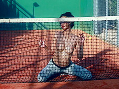 Reina Strips Naked In Tennis Court