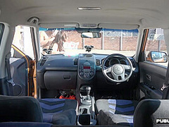 Public car babe fucking in interracial couple