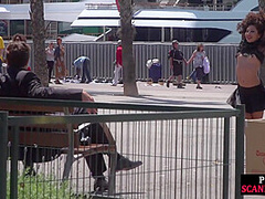 Humiliated european public nudity and kinky spanking