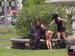Humiliated european public nudity and kinky spanking