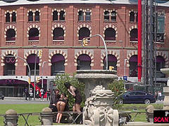 Humiliated european public nudity and kinky spanking