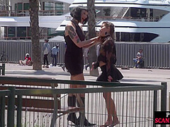 Humiliated european public nudity and kinky spanking