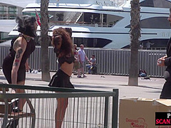 Humiliated european public nudity and kinky spanking