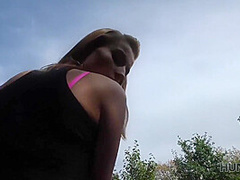 For Cash Dazzling Nymph Has Outdoor Sex With A Rich Stranger