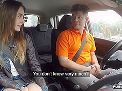Euro student driver sucking instructor before fucking