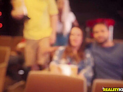 Bridgette B And Sean Lawless - Shameless Milf Slut Rides Huge Cock In The Public Cinema!