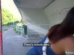 Huge Boobs And Big Breasts In Spansih Babe With And Great Booty Fucked Next To Railtracks