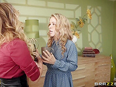 Kristen Scott And Lilly Ford - Hot Blonde And Brunette Babes Give Oral Office Orgasms