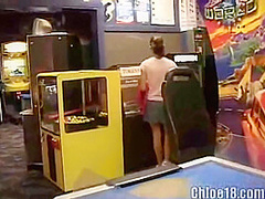 Teen fingers herself in her car