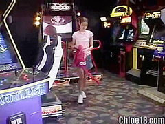 Teen fingers herself in her car