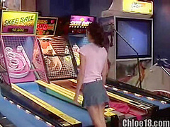 Teen fingers herself in her car