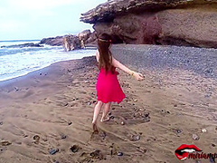 Miriam Prado - Amateur Fuck With Cute Young Girl On The Beach
