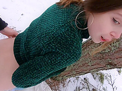 I Love Quick Sex Outdoors Even In Winter - Cum On My Pretty Face Pov