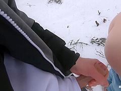 I Love Quick Sex Outdoors Even In Winter - Cum On My Pretty Face Pov