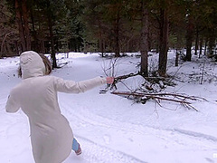 I Love Quick Sex Outdoors Even In Winter - Cum On My Pretty Face Pov