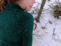 I Love Quick Sex Outdoors Even In Winter - Cum On My Pretty Face Pov
