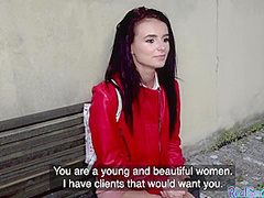 Pickedup euro publicly fucked before sucking cock in duo