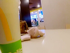 Girlfriend In A Cafe In Public Shows Boobs And Pulls Pants