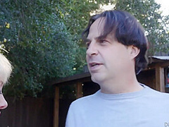 Stand And Carry Outside Fucking With Busty Milf In Red Panties