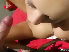 Caught Step-mom Sunbathing And Seduce To Fuck With Young Boy