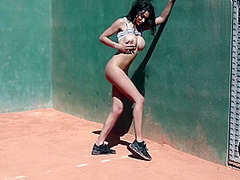 Nude In Tennis Court - Olivia Berzinc