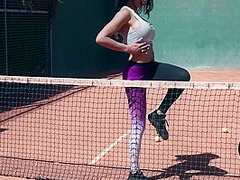 Nude In Tennis Court - Olivia Berzinc