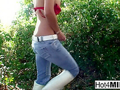 Blonde Milf Has A Threesome At The Park!