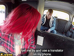 Busty british cabbie sucking before sex on back seat