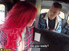 Busty british cabbie sucking before sex on back seat