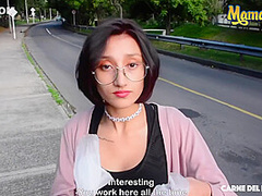 Hot Nerdy Latina Teen Schoolgirl Picked Up And Fucked