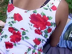 Submissive Ebony Slut 3some Outdoor