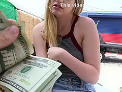 Tyler Steel And Crystal Young - A Teen In Short Mini Skirt Flashes Her Pussy & Rides A Dick For Cash
