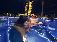 Sabina Rouge And Autumn Falls - Hot Lesbians And In The Pool